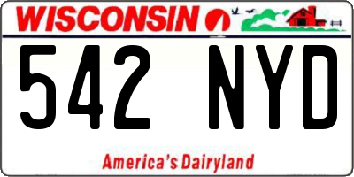 WI license plate 542NYD
