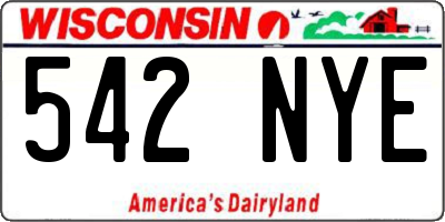 WI license plate 542NYE