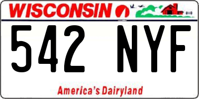 WI license plate 542NYF