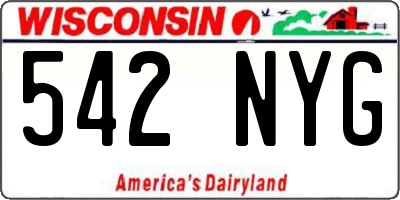WI license plate 542NYG