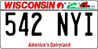 WI license plate 542NYI