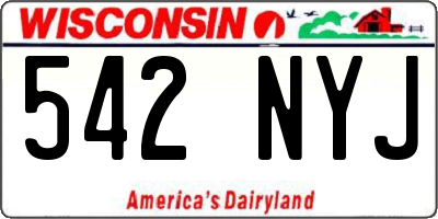 WI license plate 542NYJ