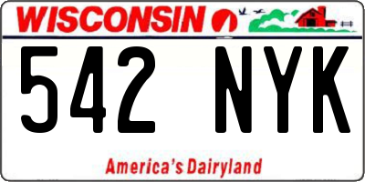 WI license plate 542NYK