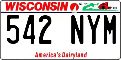 WI license plate 542NYM