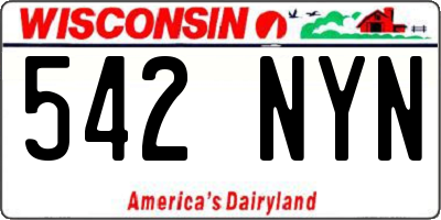 WI license plate 542NYN