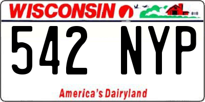 WI license plate 542NYP