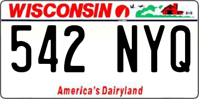 WI license plate 542NYQ