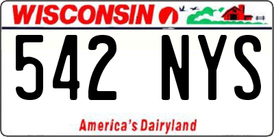 WI license plate 542NYS