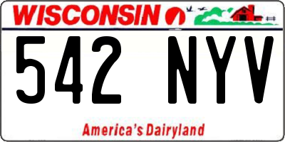 WI license plate 542NYV