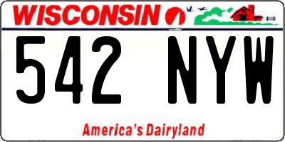 WI license plate 542NYW