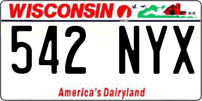 WI license plate 542NYX