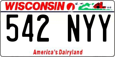 WI license plate 542NYY