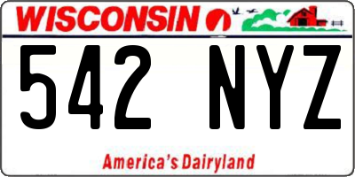 WI license plate 542NYZ
