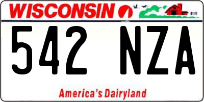 WI license plate 542NZA