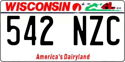 WI license plate 542NZC