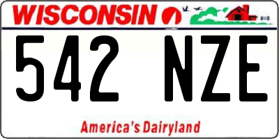 WI license plate 542NZE