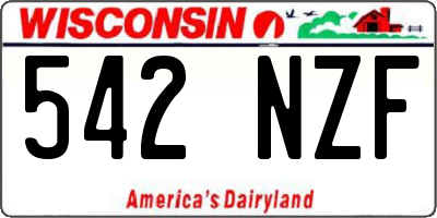 WI license plate 542NZF