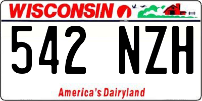 WI license plate 542NZH