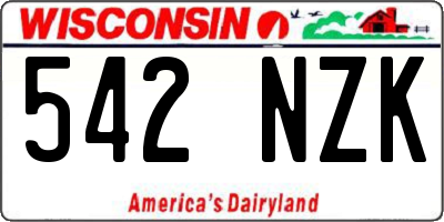 WI license plate 542NZK