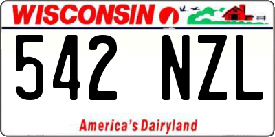 WI license plate 542NZL