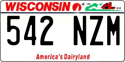 WI license plate 542NZM