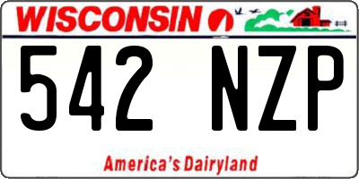 WI license plate 542NZP