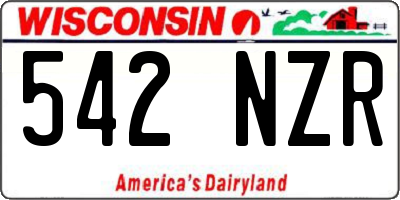 WI license plate 542NZR