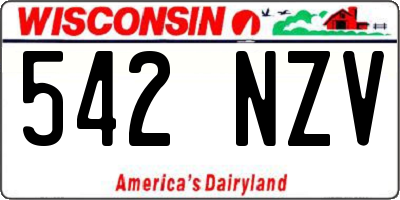 WI license plate 542NZV