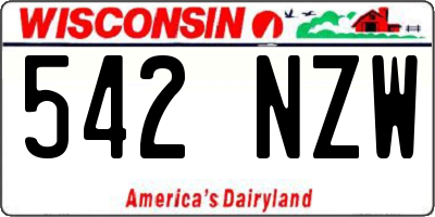 WI license plate 542NZW