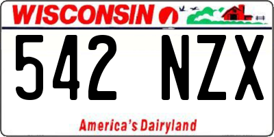 WI license plate 542NZX