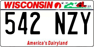 WI license plate 542NZY