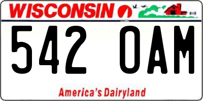 WI license plate 542OAM