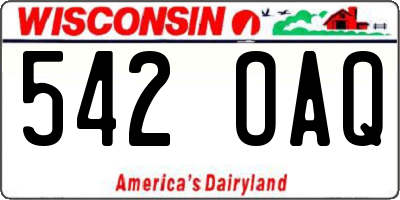 WI license plate 542OAQ