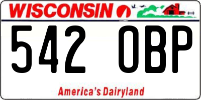 WI license plate 542OBP