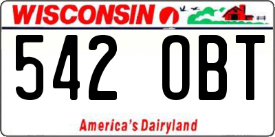 WI license plate 542OBT