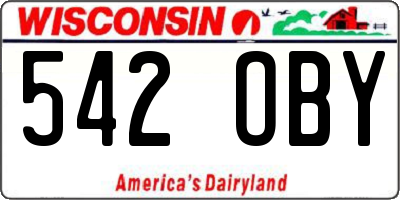 WI license plate 542OBY
