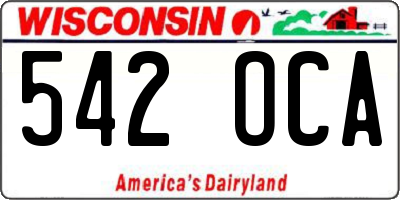 WI license plate 542OCA