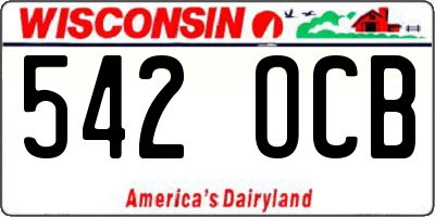 WI license plate 542OCB