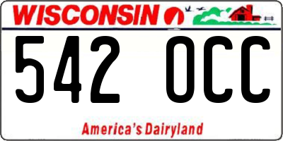WI license plate 542OCC