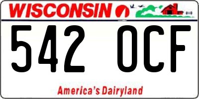 WI license plate 542OCF