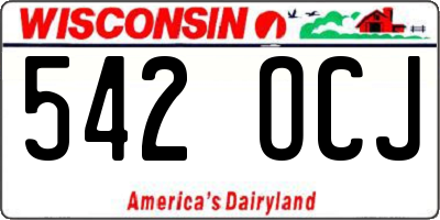 WI license plate 542OCJ