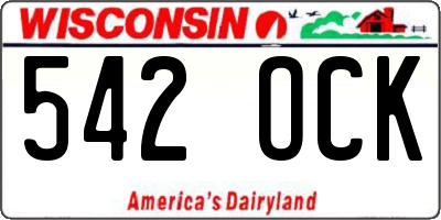 WI license plate 542OCK