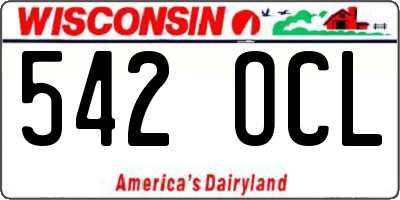 WI license plate 542OCL