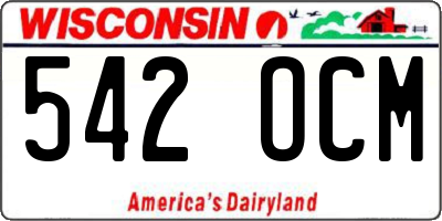 WI license plate 542OCM