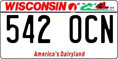 WI license plate 542OCN