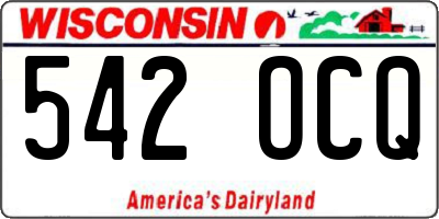 WI license plate 542OCQ