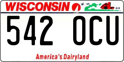 WI license plate 542OCU