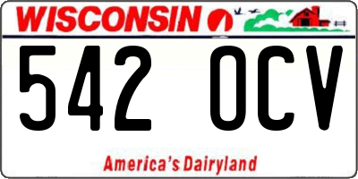 WI license plate 542OCV