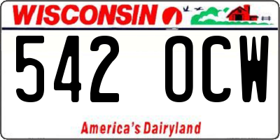WI license plate 542OCW