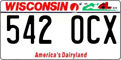 WI license plate 542OCX